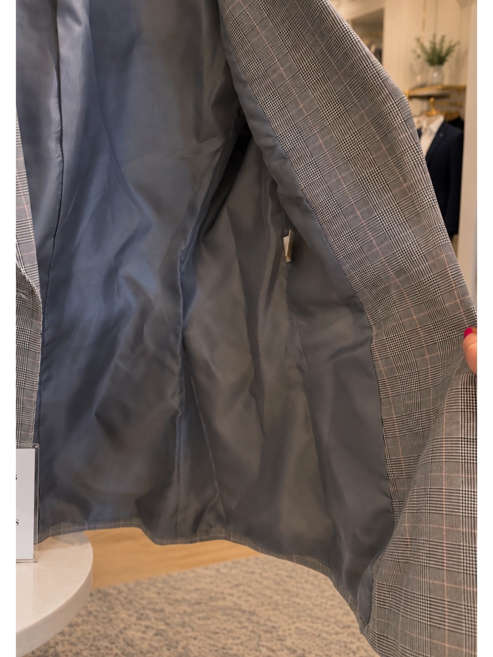 Emily Womens Gray Glen Plaid 2-Piece Pant Suit Size 16 Career Blazer Office Work - Picture 8 of 13